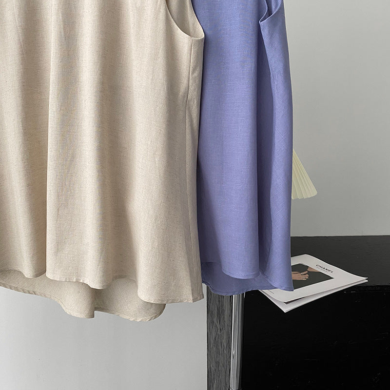 Loose Sleeveless Back-Knotted Vest